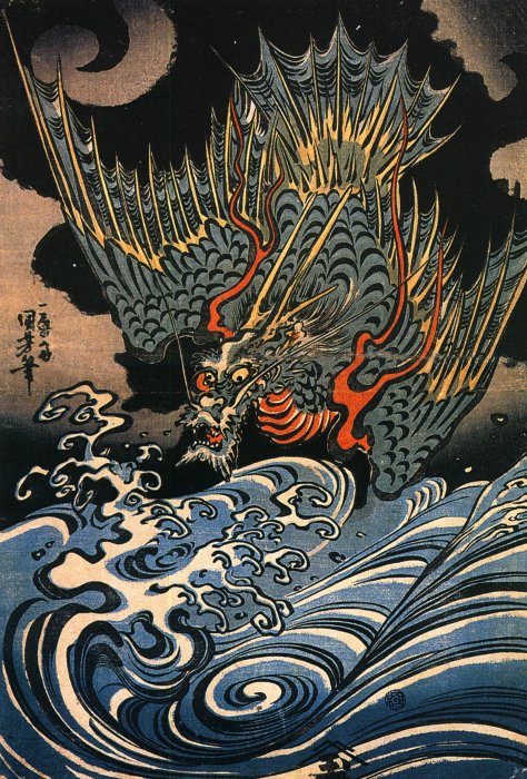 Kuniyoshi - untitled series of dragons, c
