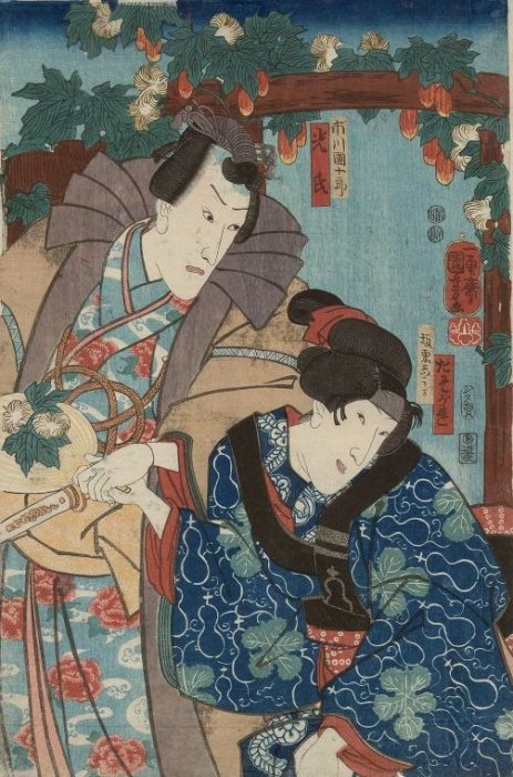 Ichikawa Danjr VIII as Prince Genji and Band Shuka I as Tasogare, 1847-52, SC163108_fpx&obj=iip,1