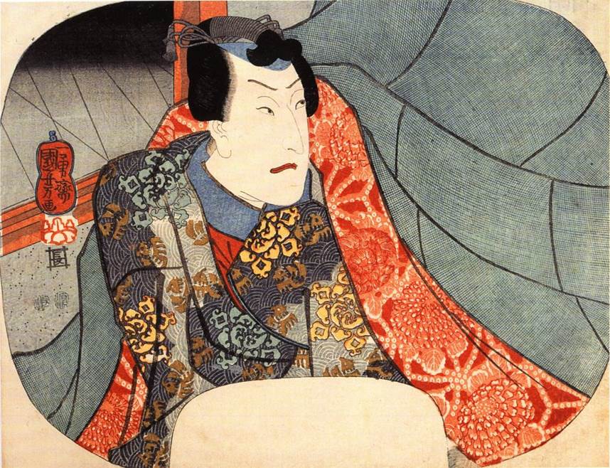 Kuniyoshi - Characters of Gallant Men in Kabuki Dramas, Teranishi Kanshin, pub
