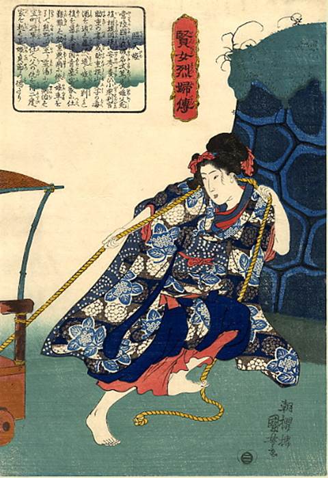 Kuniyoshi%20-%20Stories%20of%20Wise%20Women%20&%20Faithful%20Wives%20(S20.25),%20Tora-gozen%20in%20a%20wind,%20her%20hat%20blowing%20away;%20after%20the%20affair%20of%20the%20Soga%20brothers%20she%20became%20a%20nun