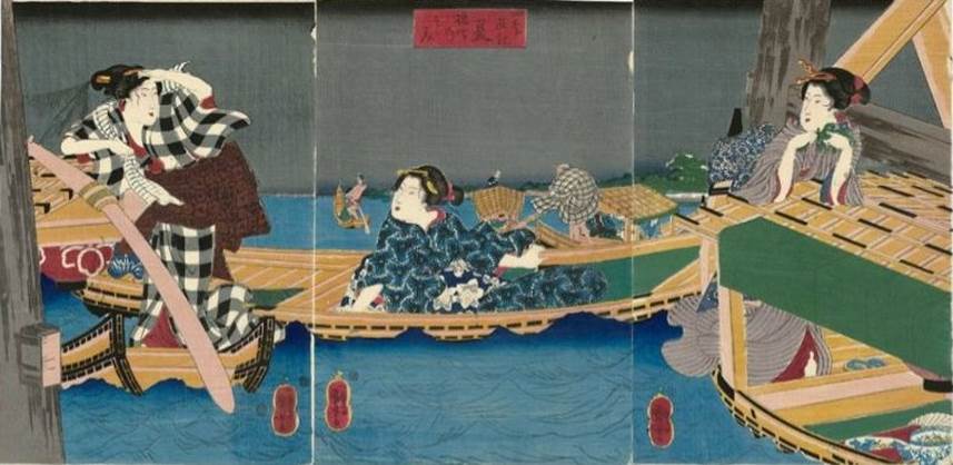 Kuniyoshi - Pleasures of the Four Seasons (Shiki yûkan), Natsu, pub