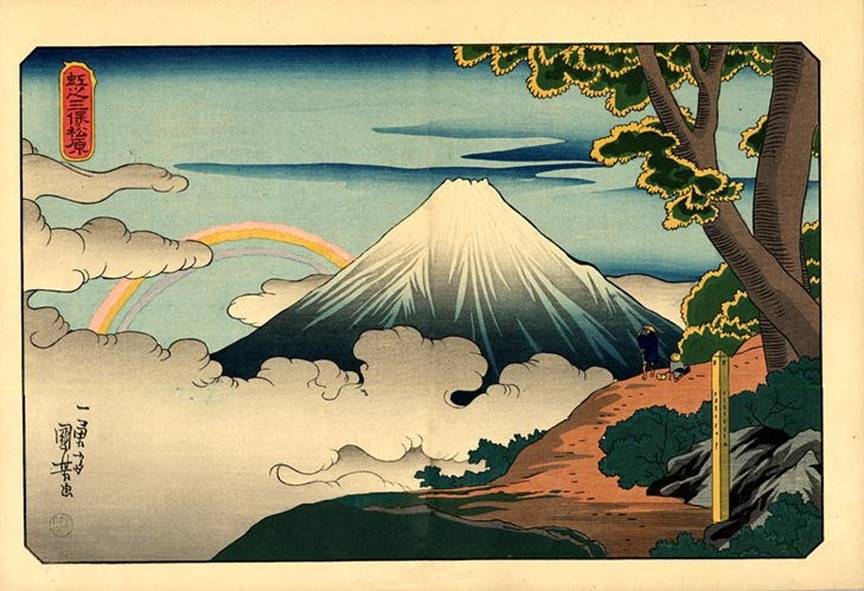 Kuniyoshi - untitled set of posthumously published landscapes, Yuki no Kinkakuji