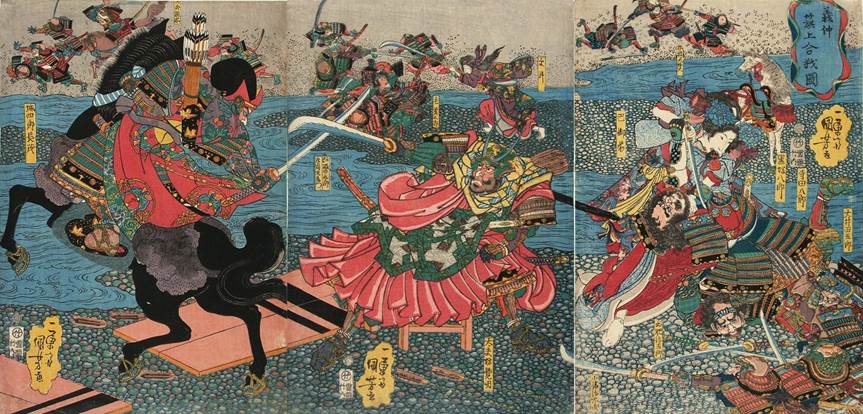 Kuniyoshi - (T 19) The battle in Yamashro Province, 1845