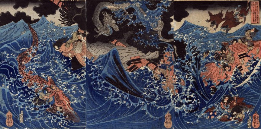 Kuniyoshi%20-%20(T%2030)%20Tametomo's%20ship%20wrecked%20in%20a%20storm%20by%20a%20dragon%20&%20a%20great%20fish,%20tengu%20coming%20to%20his%20rescue