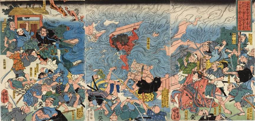 Kuniyoshi - (T 43) Daikassen, Big Battles see signatures (Alt