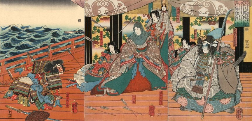 Kuniyoshi - (T 96)1840s, Battle of Dannoura in the 12th Century