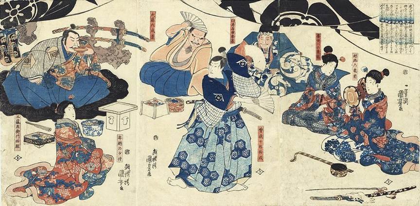 Kuniyoshi - (T153) The Gempei Battle at Ikuta no Mori